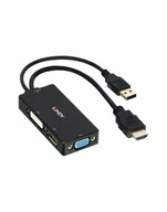 Kable komputerowe i do monitorów - Lindy Konwerter HDMI na DP/DVI/VGA (LY38182) - miniaturka - grafika 1