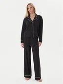 Piżamy damskie - Tommy Hilfiger Piżama UW0UW06142 Czarny Relaxed Fit - miniaturka - grafika 1