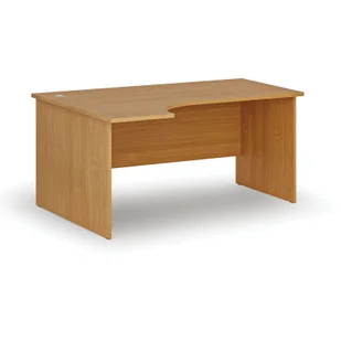 Biurko narożne PRIMO WOOD, 1600 x 1200 mm, lewe, buk - Biurka - miniaturka - grafika 1