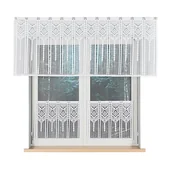 Firany - INARA Zazdrostka makramowa żakardowa gotowa, szerokość 60 x wysokość 50cm, kolor biały - miniaturka - grafika 1