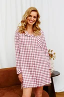 Bielizna nocna - Koszula nocna damska z flaneli w kratę - miniaturka - grafika 1