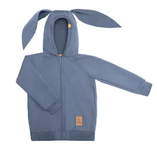 Bluza z uszami królika - niebieska - Bluzy i sweterki niemowlęce - miniaturka - grafika 1