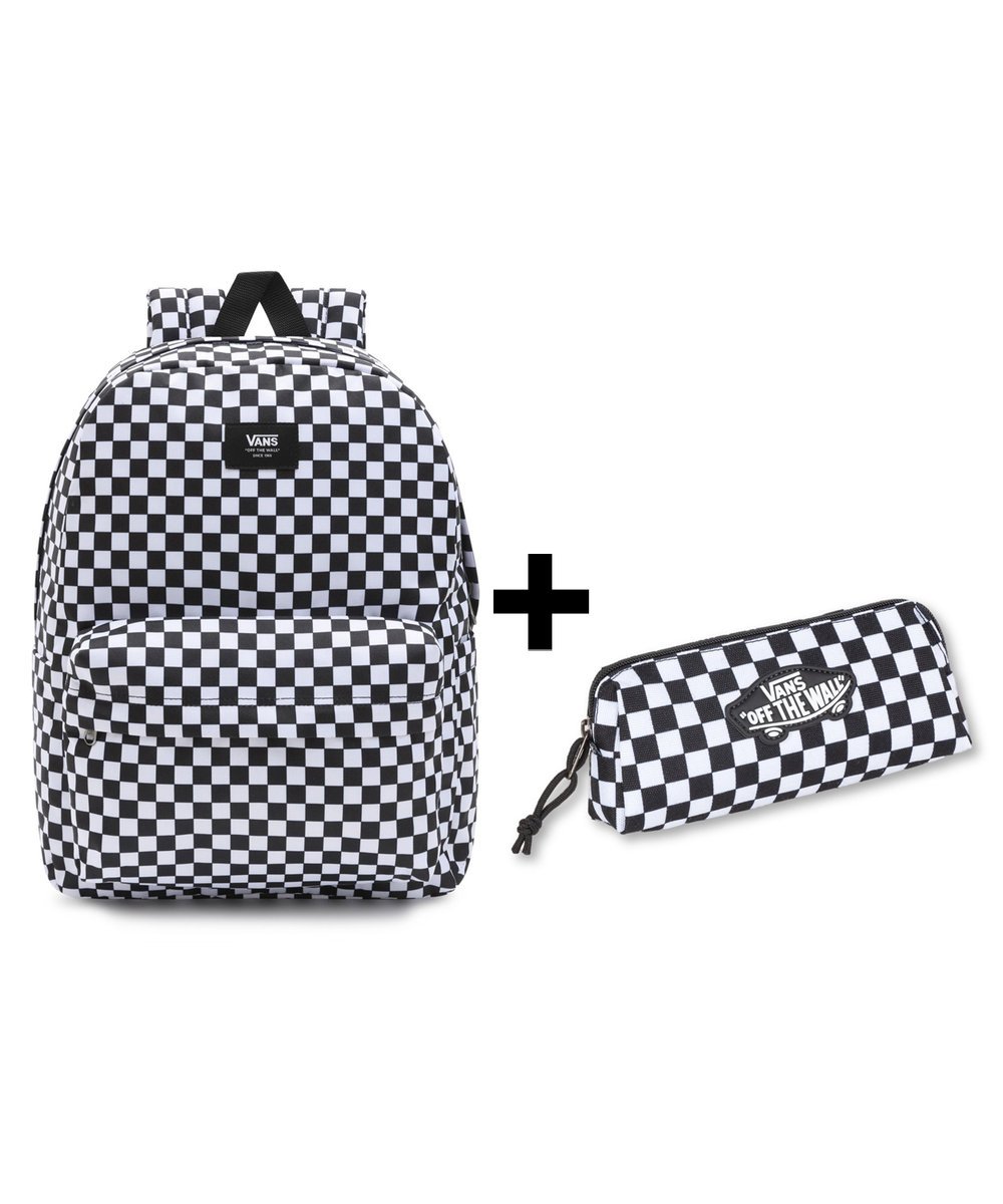 Zestaw Vans-Plecak OLD SKOOL CHECK VN000H4XY28+Piórnik VN000H58Y28 Blk/Wht