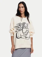 Bluzy damskie - Desigual Bluza Patch 24WWSK06 Écru Oversize - miniaturka - grafika 1