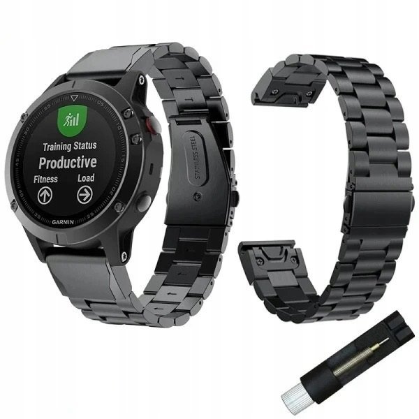 BRANSOLETA ZE STALI NIERDZEWNEJ QUICKFIT GARMIN FENIX 5 6 7 PRO SOLAR 22 MM