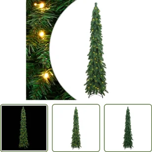 The Living Store Sztuczna choinka z oświetleniem 130 LED 210 cm - Choinki - miniaturka - grafika 1