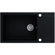 Zlewozmywaki - EOS Zlewozmywak granitowy FORT czarny mat (z ociekaczem) - miniaturka - grafika 1