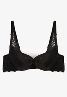 Biustonosze - Czarny Biustonosz Koronkowy z Efektem Push Up Grateria - miniaturka - grafika 1