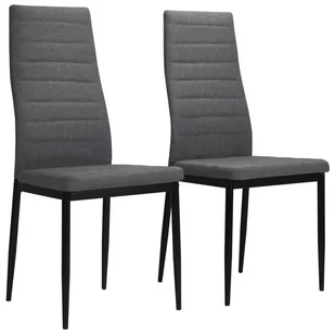 vidaXL Krzesła do jadalni tapicerowane tkaniną, 2 szt., jasnoszare - Krzesła - miniaturka - grafika 1