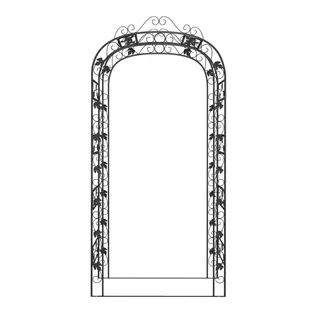 Pergola ogrodowa, czarna, 116x45x240 cm, stalowy Lumarko! - Kratki i pergole - miniaturka - grafika 2