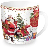 Ozdoby bożonarodzeniowe - KUBEK PORCELANOWY Christmas Memories: Święty Mikołaj przy saniach z prezentami - miniaturka - grafika 1