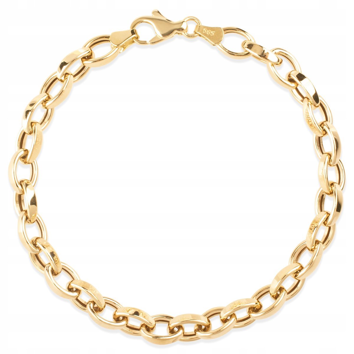 BOGATA PIĘKNA BRANSOLETKA O KLASYCZNYM ELEGANCKIM SPLOCIE 14KT 585