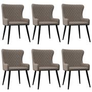 Krzesła - vidaXL Krzesła do jadalni, 6 szt., taupe, tapicerowane tkaniną - miniaturka - grafika 1