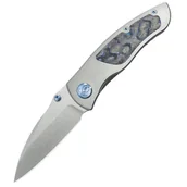 Scyzoryki - KUBEY Vertigo Stonewashed S35VN Ostrze Szary Tytan/Wstawki z Włókna Węglowego Framelock KB258C - miniaturka - grafika 1