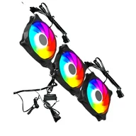 Wentylatory komputerowe - zestaw 3 x WENTYLATORY 120 x 120 mm ARGB SATA 3pin Podświetlany Gamingowa GEMBIRD - miniaturka - grafika 1