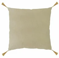 Poszewki na poduszki - Poszewka dekoracyjna 40x40 Nemo Kenya beżowa welurowa chwosty Domarex - miniaturka - grafika 1
