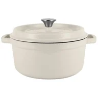 Garnki - Retro garnek emaliowany z pokrywką 4,3l Vintage Cuisine - krem - miniaturka - grafika 1