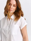 Koszule damskie - Koszula krótki rękaw biała - SKS1254BI koszula krótki rękaw - TOP SECRET - Odzieżowy sklep internetowy TOP SECRET - miniaturka - grafika 1