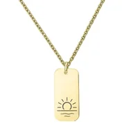 Naszyjniki - Naszyjnik podróżnika złoty nieśmiertelnik z symbolem natury i wypraw ze stali szlachetnej SŁOŃCE - Manoki - miniaturka - grafika 1