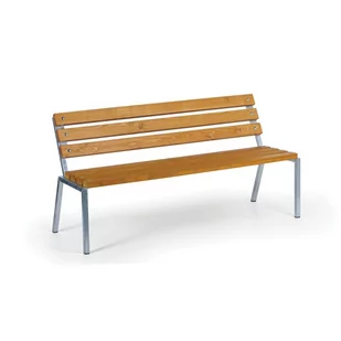 Ławka zewnętrzna sztaplowana, z oparciem, ocynkowana, 1500 mm, limba - Ławki ogrodowe - miniaturka - grafika 1