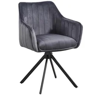 Krzesła - Krzesło obrotowe ALEX szary welur - miniaturka - grafika 1