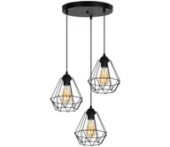 Lampy sufitowe - Żyrandol na lince DIAMENT 3xE27/60W/230V - miniaturka - grafika 1
