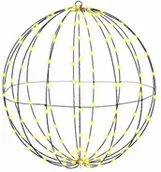 Ozdoby bożonarodzeniowe - vidaXL Piłka z 192 diodami LED Ciepła biel 60 cm Metal - miniaturka - grafika 1