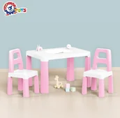 Stoliki dla dzieci - Stół dziecięcy różowy z dwoma krzesełkami - miniaturka - grafika 1