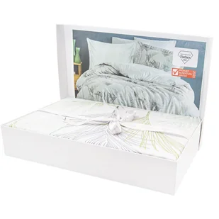 Komplet pościel 220x200 bawełniana gruba satyna w pudełku Palmiro zielony - Pościel Komplet pościel 220x200 bawełniana gruba satyna w pudełku Palmiro zielony - Pościel - miniaturka - grafika 1