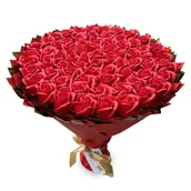 Zestawy upominkowe - Mega bukiet. Mydlany kwiaty mydlane róże 100 szt. Prezent na Urodziny, Imeniny, Ślub - miniaturka - grafika 1