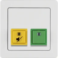 Wyłączniki światła i elektryczne - Berker Q.1 System przywoławczy Przycisk anulowania/potwierdzenia obecności z ramką, biały aksamit - miniaturka - grafika 1