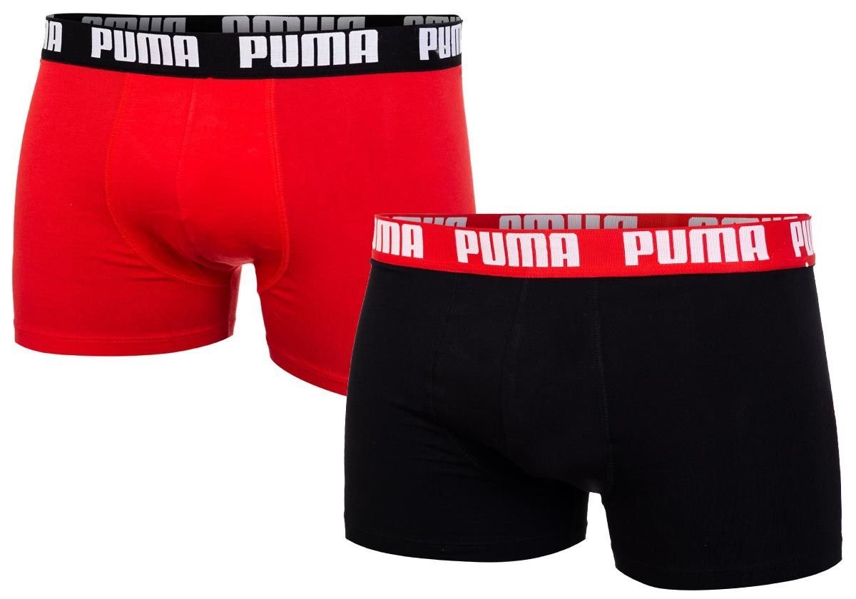 Puma Bokserki Męskie Fashion Boxer Black/Red 2 Pak 906823 09 Xxl