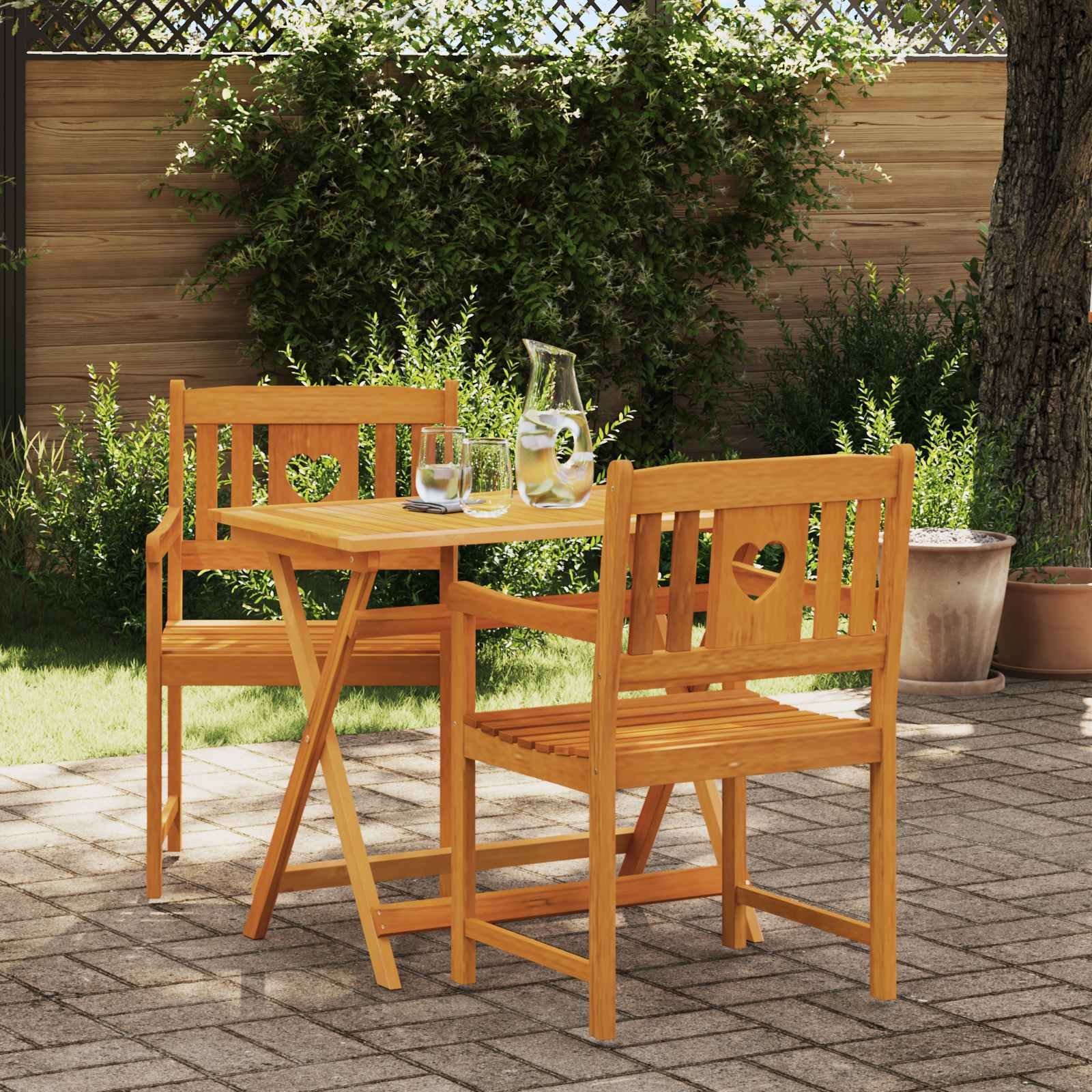 vidaXL Ławka ogrodowa 2 pcs naturalny 56 x 55,5 x 90 cm