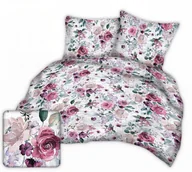 Pościel - Pościel z kory 160x200 biała akwarelowe róże - miniaturka - grafika 1