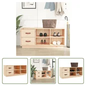 Szafki na buty - The Living Store Ławka na buty 100x34x45 cm lite drewno sosnowe - miniaturka - grafika 1
