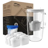 Dzbanki filtrujące - Szklany dzbanek filtrujący Etiuda Biały + 6 wkładów Pure+ - miniaturka - grafika 1