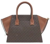 Torebki damskie - Torebka damska MICHAEL KORS shopper brązowa skórzana do ręki na ramię - miniaturka - grafika 1