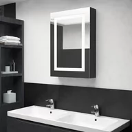 Szafki łazienkowe - vidaXL vidaXL Szafka łazienkowa z lustrem i LED lśniąca czerń 50x13x70 cm 326489 - miniaturka - grafika 1