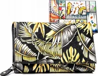 Portfele - Rovicky Pojemny, skórzany portfel damski na zatrzask - Rovicky NoSize - miniaturka - grafika 1