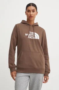 The North Face bluza Drew Peak Pullover Hoodie damska kolor brązowy z kapturem z nadrukiem NF0A89EH1OI1 - Bluzy damskie - miniaturka - grafika 1