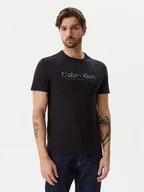 Koszulki męskie - Calvin Klein T-Shirt Satin Bonded Logo K10K114162 Czarny Regular Fit - miniaturka - grafika 1