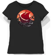 Koszulki i topy damskie - Koszulka damska czarna z motywem czerwonego drakkaru XXL - miniaturka - grafika 1