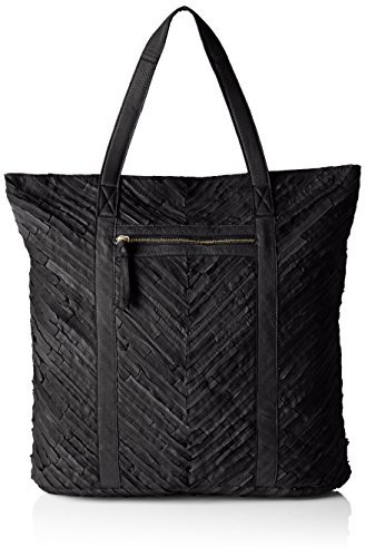 PIECES Damska torebka PCPIPER Leather Shopper, 39 x 42 x 12 cm, czarny - czarny Black - 39x42x12 cm (B x H x T)