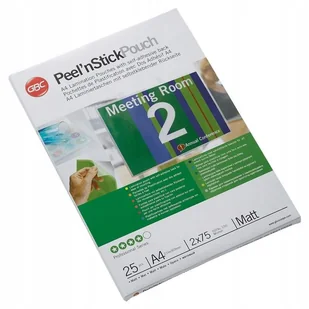 Acco Folia Peel-n Stick Pouch A4 2x75mic mat 3747530 - Folie do laminatora - miniaturka - grafika 3