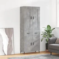 Witryny - Witrynka, szarość betonu 69,5x34x180 cm materiał drewnopochodny Lumarko! - miniaturka - grafika 1