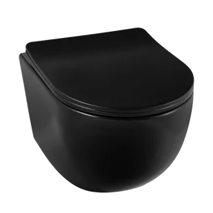 Balneo Miska podwieszana WC - LUNA czarna + deska wolnoopadająca B1-G0101020101-2 - Miski WC - miniaturka - grafika 1