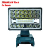 Latarki - 28W 2000LM Lampa robocza LED do Bosch 14.4-20V Lampa akumulatora litowo-jonowego Latarka Zewnętrzne oświetlenie awaryjne z portem USB typu C Brak b... - miniaturka - grafika 1
