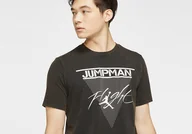 Koszulki męskie - Nike Air Jordan Jumpman Flight Tee Black - miniaturka - grafika 1