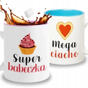 Zestaw Kubków RÓŻ BLUE Walentynki CIACHO BABECZKA - Gadżety dla niej i dla niego - miniaturka - grafika 1