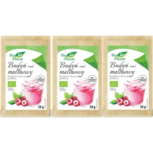 Bio Planet Budyń o smaku malinowym Zestaw 3 x 38 g Bio - żywność - Budyń Bio Planet Budyń o smaku malinowym Zestaw 3 x 38 g Bio - żywność - Budyń - miniaturka - grafika 1